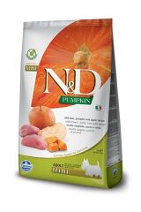 N&D Pumpkin Bal Kabaklı Yaban Domuz Etli ve Elmalı Tahılsız Küçük Irk Yetişkin Köpek Maması 7kg