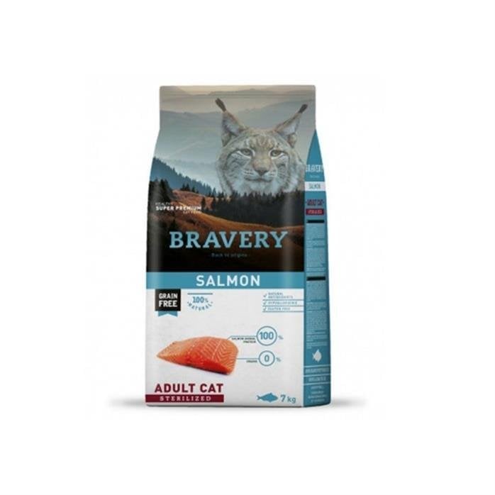 Bravery Tahılsız Kısırlaştırılmış Somonlu 7 kg Yetişkin Kedi Maması