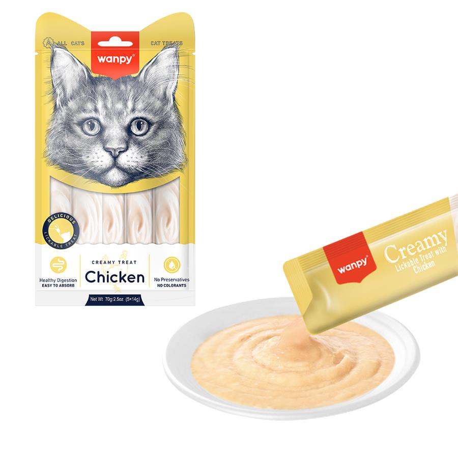 Wanpy Tavuklu Sıvı Kedi Ödül Maması 14gr (5'li)