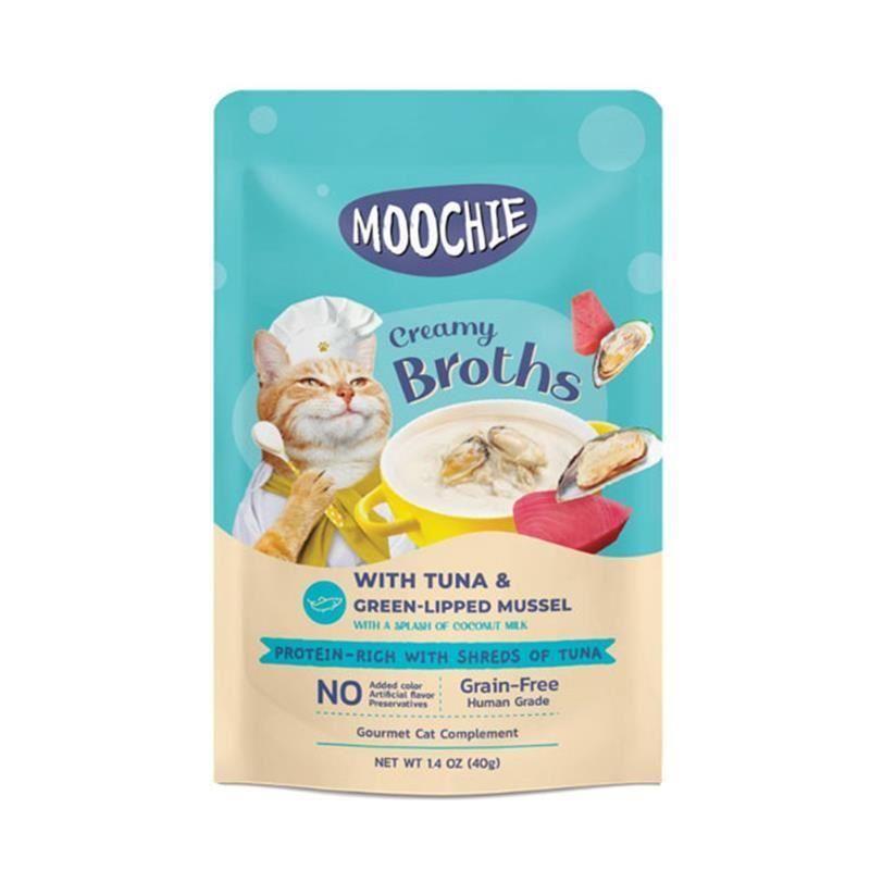 Moochie Yeşil Dudaklı Midye ve Ton Balıklı Çorba Kedi Ödülü 40 gr