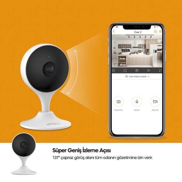 Imou Smart Cue 2 C22E Dahili Siren ve Ses Alarmlı Kızılötesi Gece Görüşlü IP Kamera HD 1080P