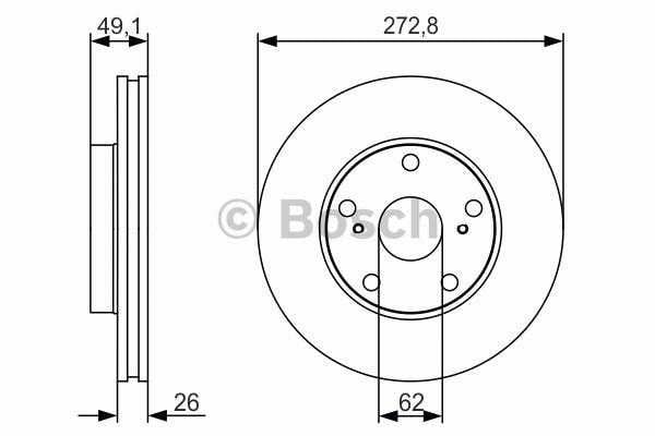 ON FREN DISKI TOYOTA COROLLA AURIS D4D DIZEL 07>12 273×5mm HAVALI