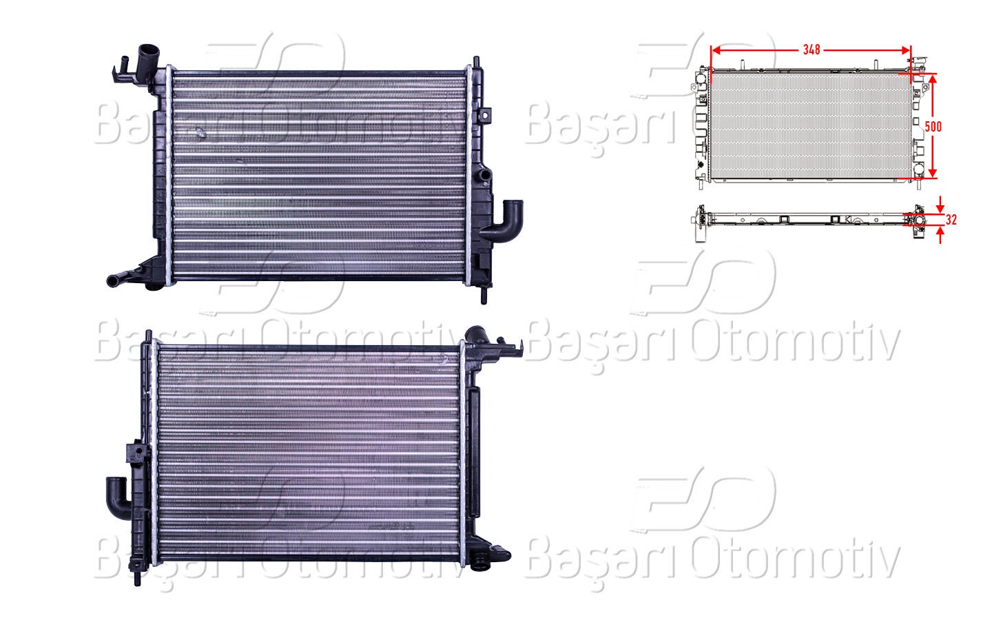 SU RADYATORU MEKANIK MT 348X500X32 | OPEL VECTRA B 1.7TD 95 >02 | AUTOLUX
