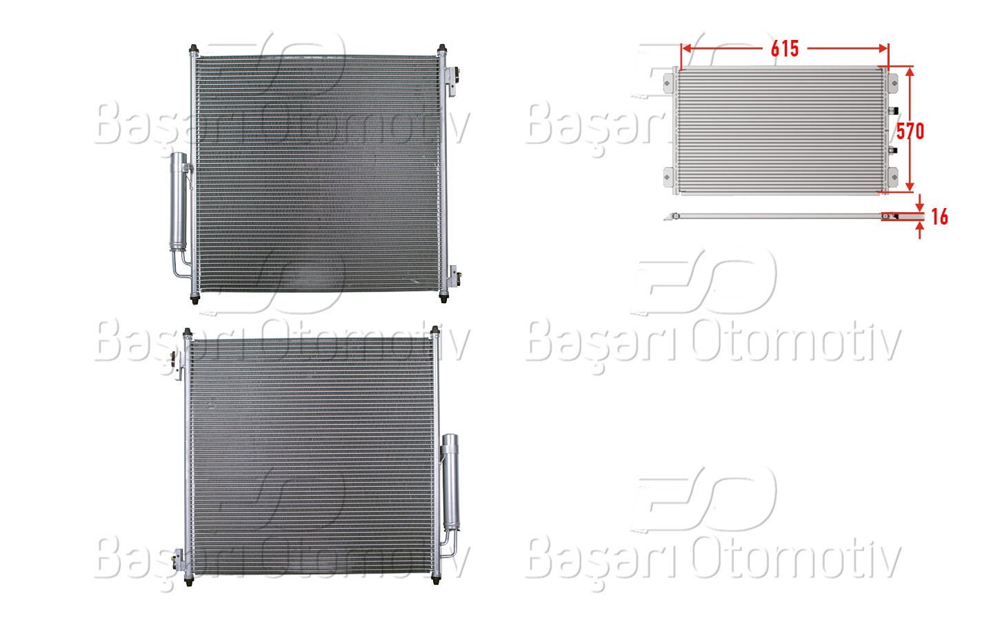 KLIMA RADYATORU 615X570X16 | RANGE ROVER 3.0TD. 4.4TD. 2.0 SI4 12> | WISCO