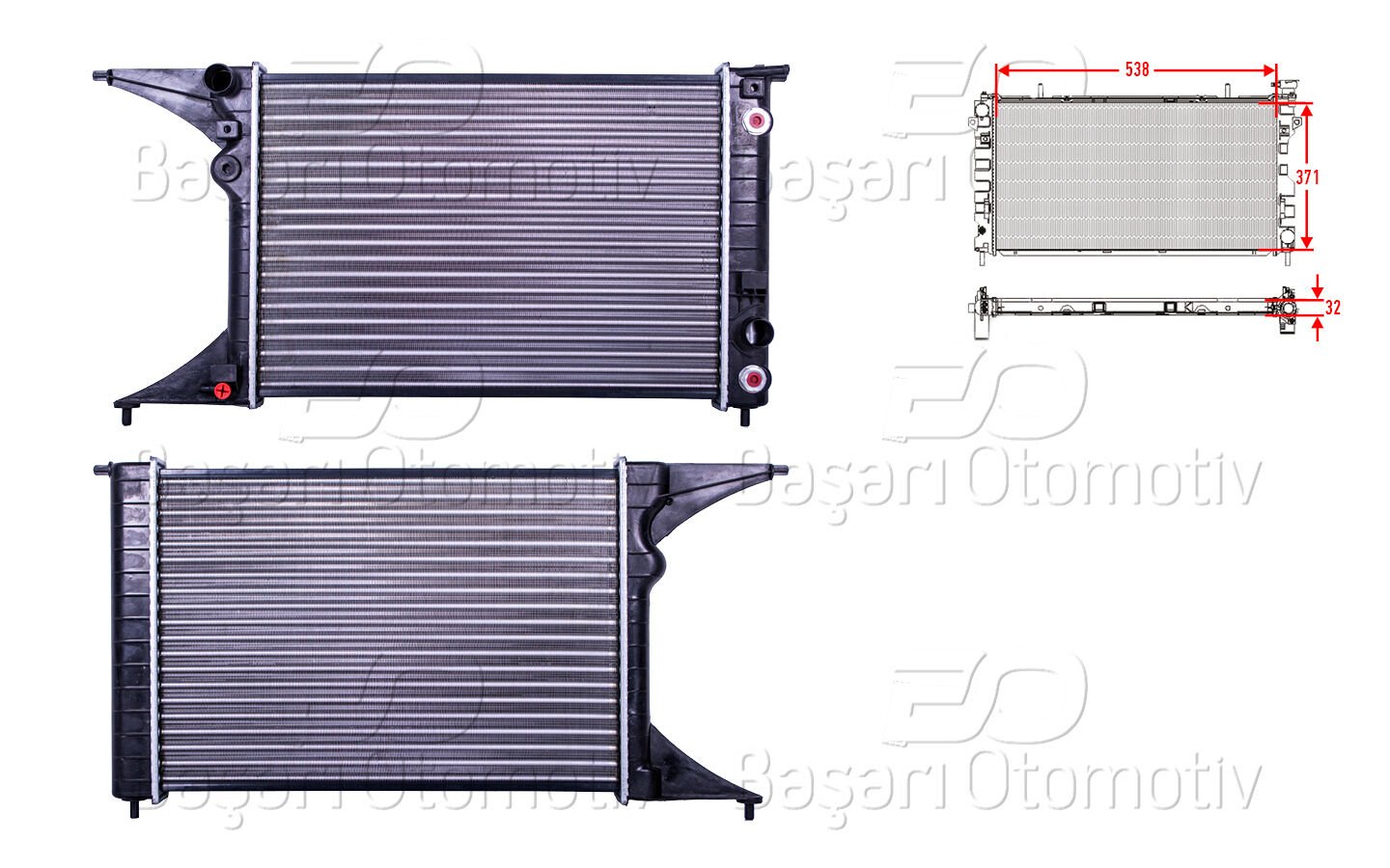 SU RADYATORU MEKANIK MT-AT 538X371X32 | OPEL OMEGA B 16V OTOMATIK KLIMASIZ | AUTOLUX