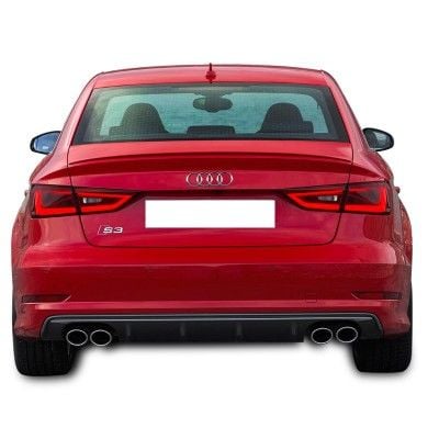 Audi A3 8V Sedan 2012 - 2016 S3 Arka Tampon Eki - Difüzör (Plastik)