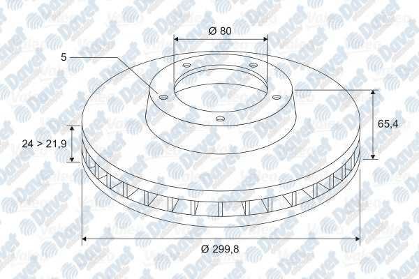 FREN DISKI ON HAVALI ADET 300MM DUCATO BOXER JUMPER TUM MODELLER 16 JANT KARSAN JEST KALINLIK 24MM   ####