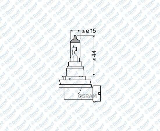 AMPUL 12V H8 35W FAR VE SIS PLASTIK SOKETLI TEK FLAMANLI HALOJEN   ####