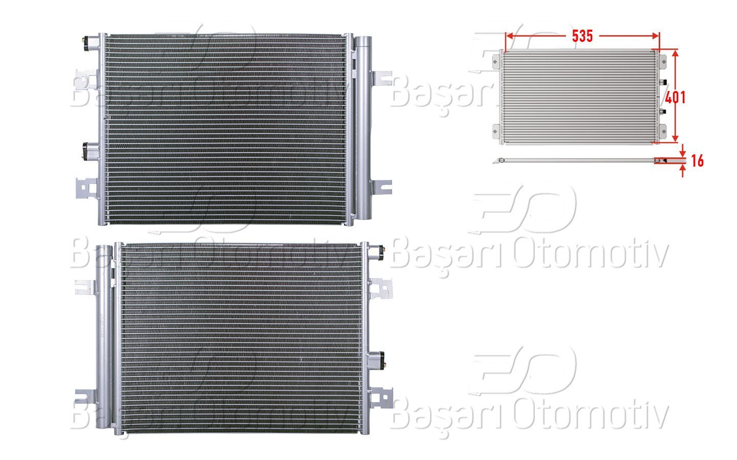 KLIMA RADYATORU 535X401X16 | DACIA DUSTER 1.5 DCI 1.6 I 2.0 I DUSTER 1.5 DCI 1.6 2.0 I LOGAN 04 > | WISCO