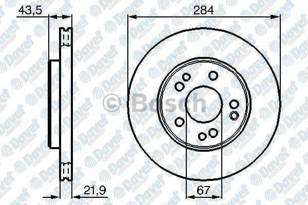 FREN DISKI ON HAVALI 284mm W201 190E 2.3 16V-2.5 16V 84-92 W124 200E-300E 85-93-W124 200D   ####