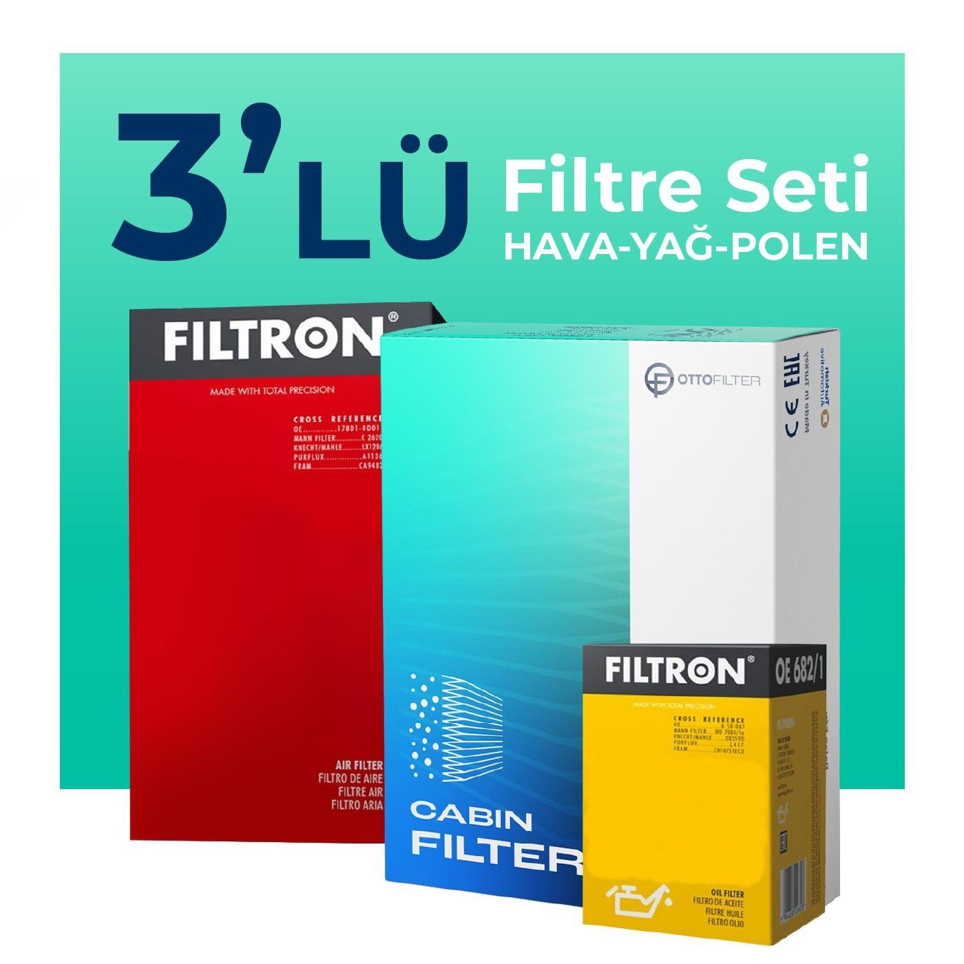 Filtron AMAROK 2.0 Dizel Filtre Bakım Seti (2010-2017) 3 Lü