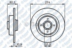FREN DISKI ARKA RULMANSIZ 274mm RENAULT MEGANE SCENIC 1.4-1.6 16V 1.9 DCI DTI   ####