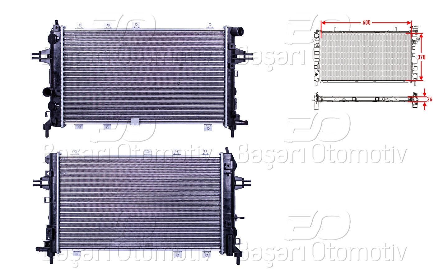 SU RADYATORU MEKANIK MT 600X370X26 | OPEL ASTRA H 2.0 16V TURBO 04 > | AUTOLUX