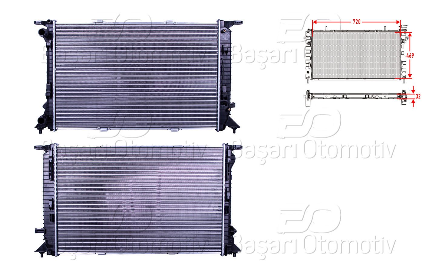 SU RADYATORU MEKANIK MT 720X469 MM | AUDI A3 A4 A5 A6 Q3 Q5 2.0TDI 16V 08> | AUTOLUX