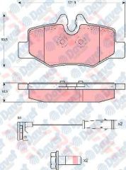 ARKA FREN BALATASI VIANO W639 3.0 - 3.2 CDI - 2.2 09>03> VITO W639 109 CDI 2.2 - 111 CDI 2.0 - 115 CDI U:101.9mm ---Y:50.5mm ---K:18.3mm