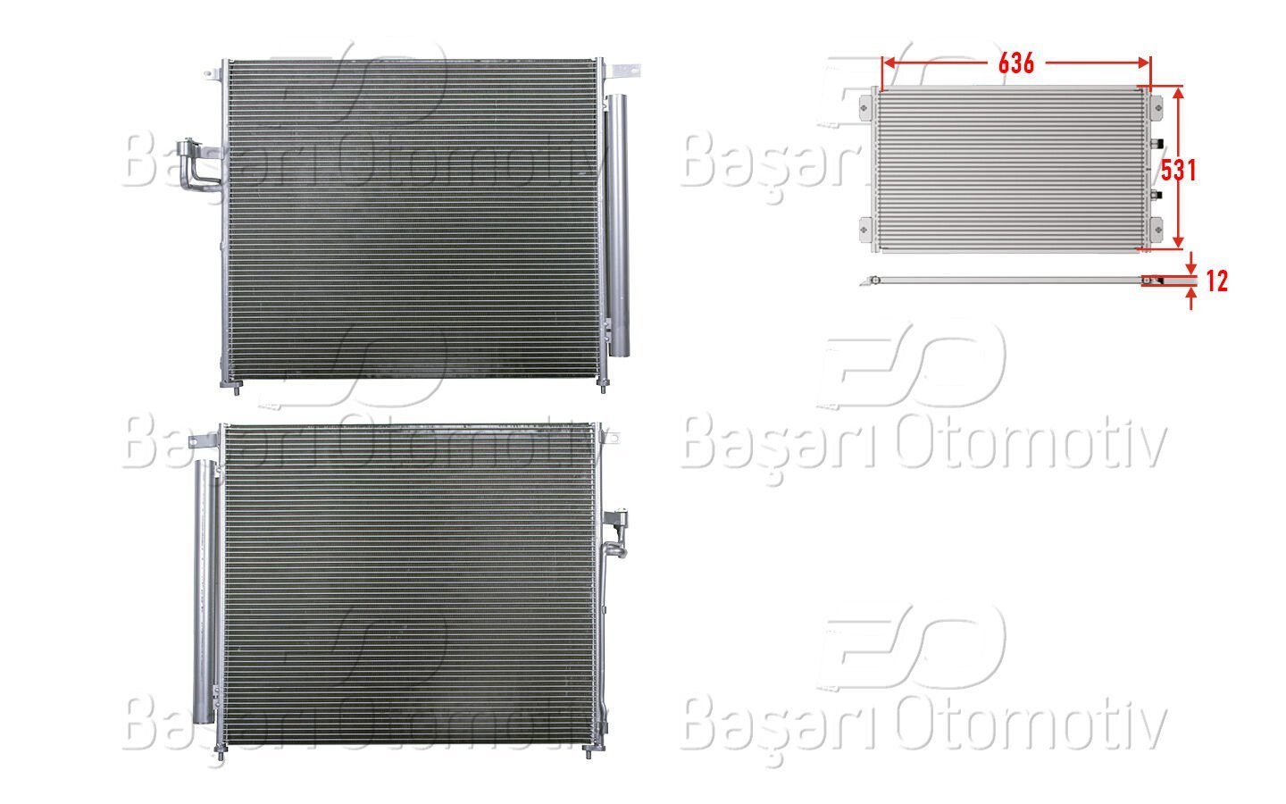 KLIMA RADYATORU 636X531X12 | FORD RANGER. MAZDA BT50 12> | WISCO