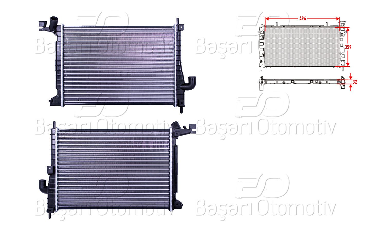 SU RADYATORU MEKANIK MT 496X359X32 | OPEL VECTRA B 2.0 DTH 16V 97 > | AUTOLUX