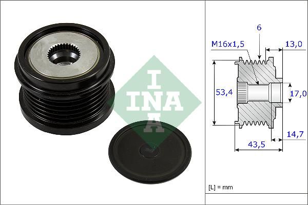 ALTERNATOR KASNAĞI 535023710 (43,5mm) FOCUS (09>) CMAX 1.6-2.0tdci