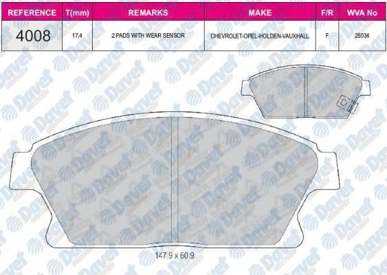 FREN BALATASI ON 148X604X19 CHEVROLET AVEO 2011-> CRUZE 2009-> OPEL ASTRA GTC J 2012-> ASTRA J 2009->