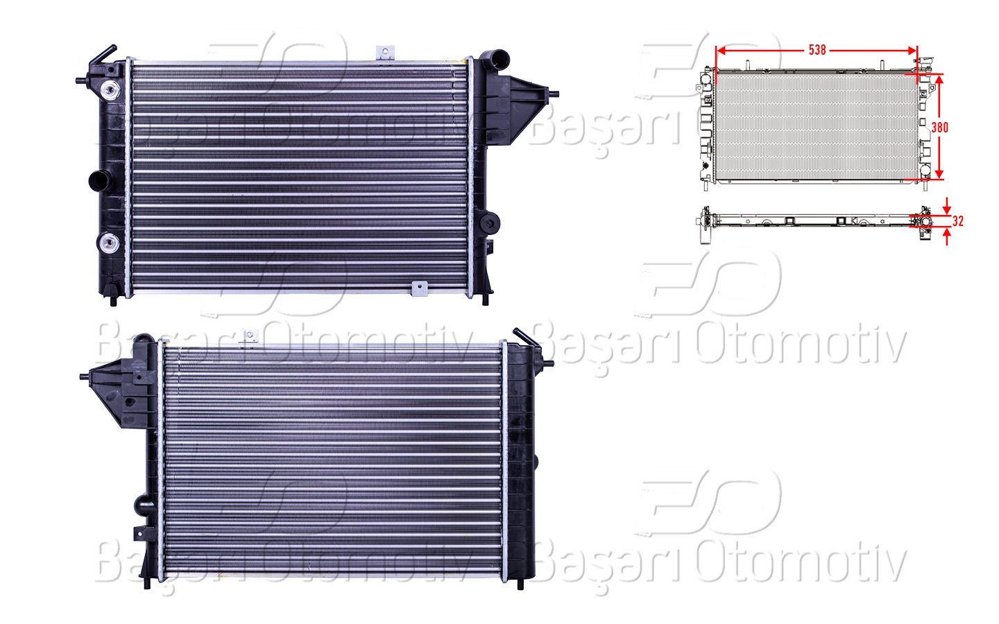 SU RADYATORU MEKANIK AT 538X380X32 | OPEL VECTRA A 1.7 1.8 16V 88> | AUTOLUX