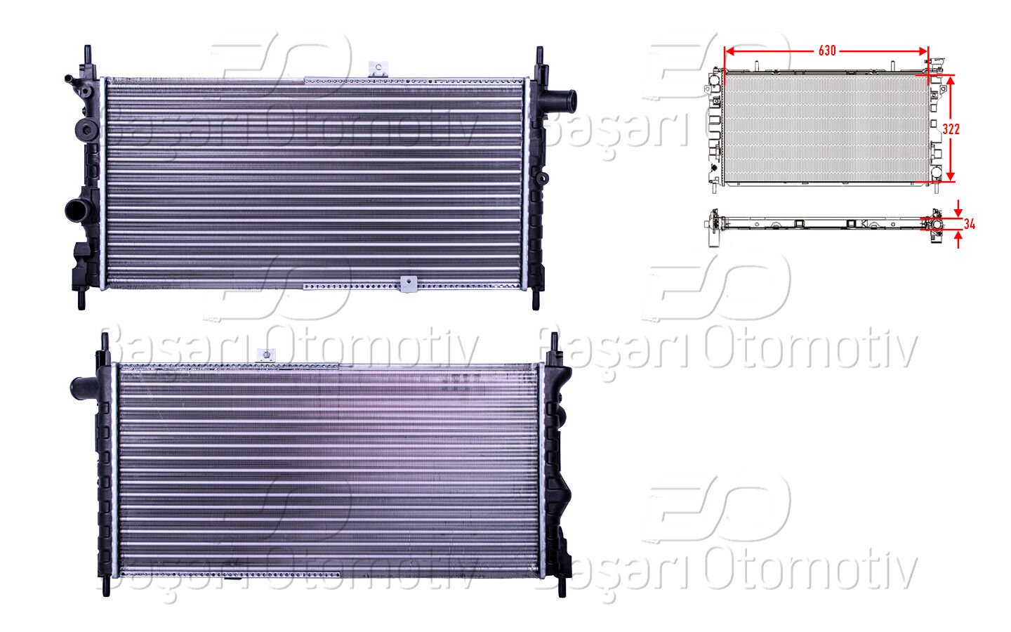 SU RADYATORU MEKANIK MT 630X322X34 | OPEL KADETT E | AUTOLUX