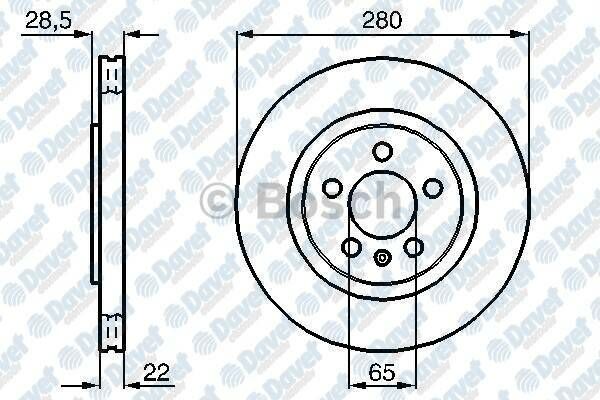 FREN DISKI ON HAVALI 280MM GOLF III 2.0GTI 91-97 PASSAT 1.9TDI TOLEDO 2.0 16V 95->   ####