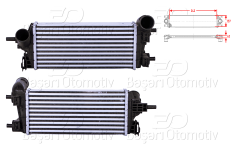 TURBO RADYATORU (INTERCOOLER) 343X157X62 | FORD C-MAX FOCUS 3 GRAND C-MAX TOURNEO CONNECT TRANSIT CONNECT1.0 ECOBOST12 > | WISCO