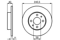 FREN DISKI ÖN 240.5 MM TEMPRA-TIPO-PUNTO-PANDA-MAREA-BRAVO-FIAT 500-ALFA ROMEO 145-146-155