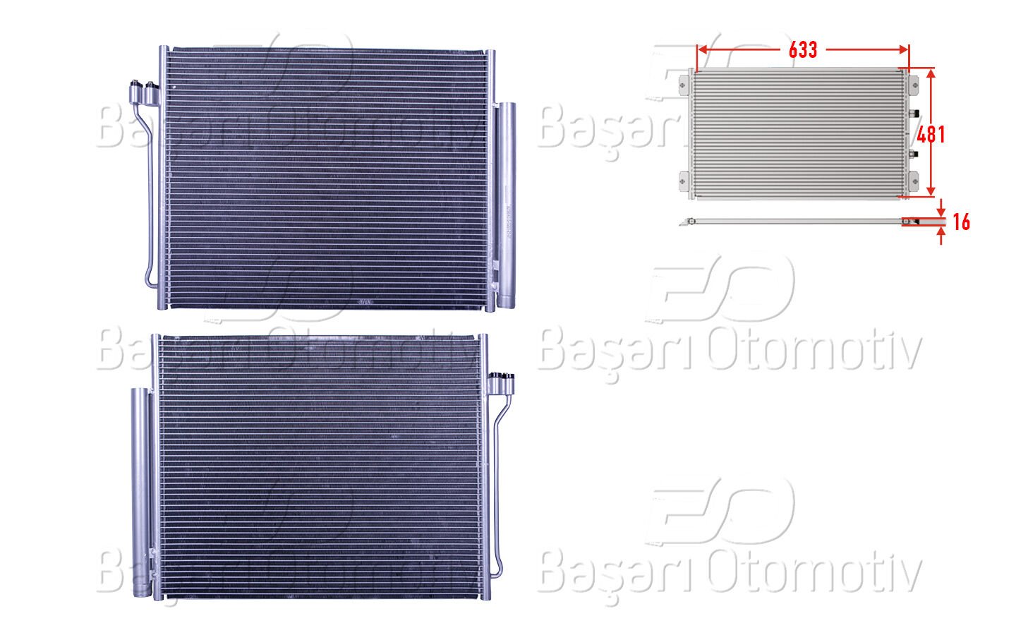 KLIMA RADYATORU 633X481X16 | BMW 5 SERISI F07 F10 F11 6 SERISI F06 F12 F13 7 SERISI F01 F02 GHOST RR4 WRAITH RR5 DAWN RR6 08-19 BENZIN | WISCO