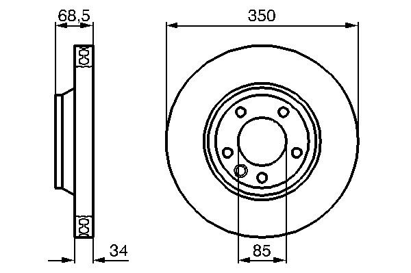 FREN DİSKİ ÖN SOL [350 / 34-32MM-5 DELİK-BD1114 ] HAVALI KAPLAMALI, YÜKSEK KARBON ALAŞIMLI AUDİ Q7 2006-2015--VW TOUAREG 3.0 TDI 2008=>2018--PORSCHE CAYENNE 2002=>2010