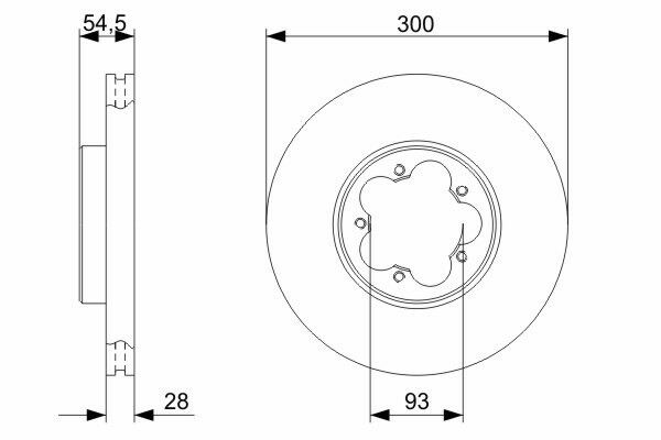 FREN DİSKİ ÖN (300X5 MM) / 28-26 MM] HAVA KANALLI FORD TRANSİT V347 (06-14)