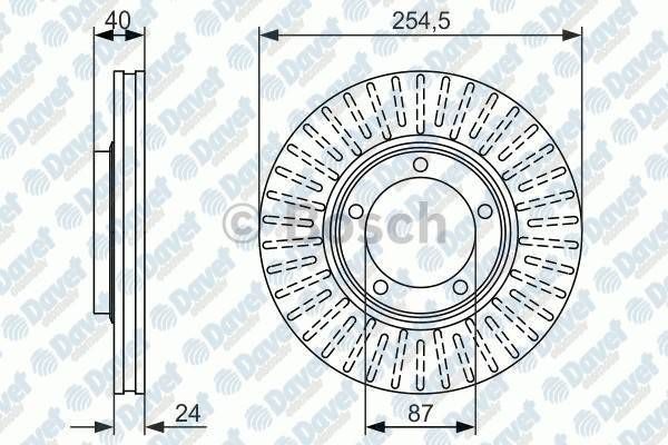 FREN DISKI ON HAVALI 255mm HYUNDAI STAREX 2.5TCI 2.5CRDI 2.5TCI 10->