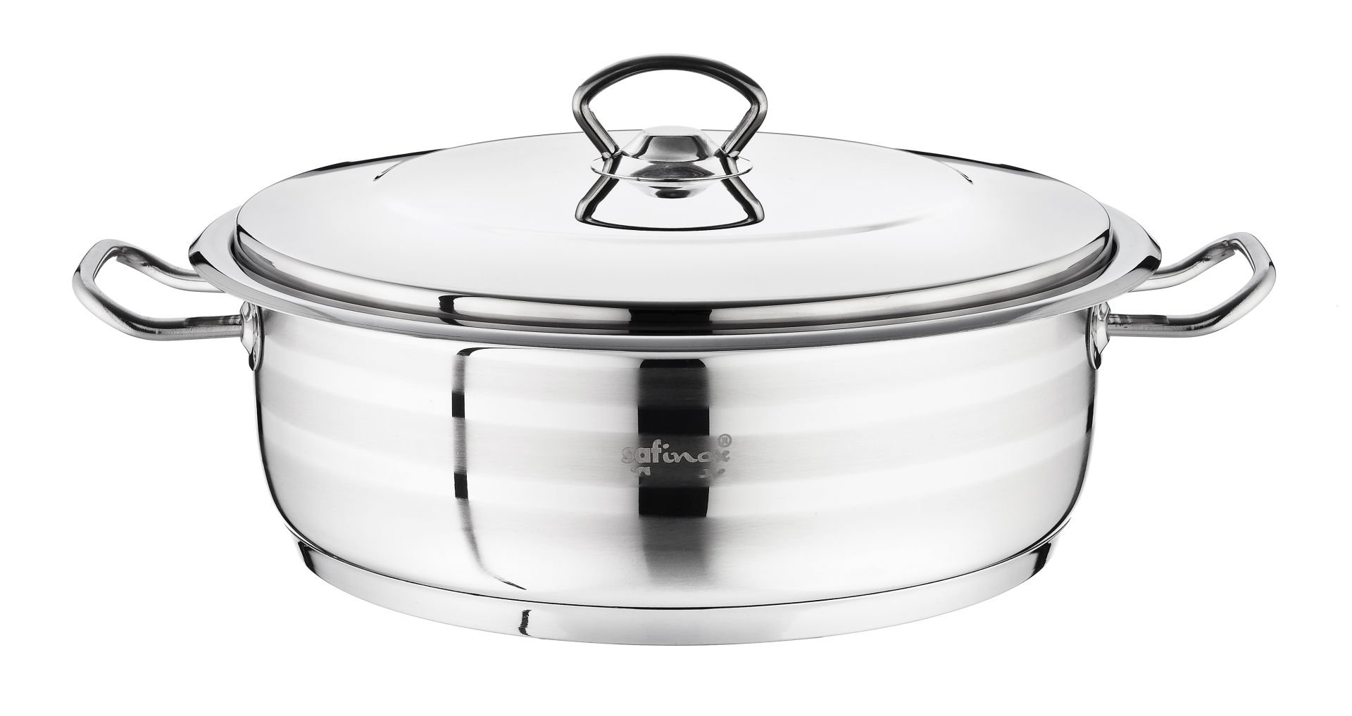 Safinox Flavia Çelik Kısa Tencere 28x9 cm-5.5 Litre