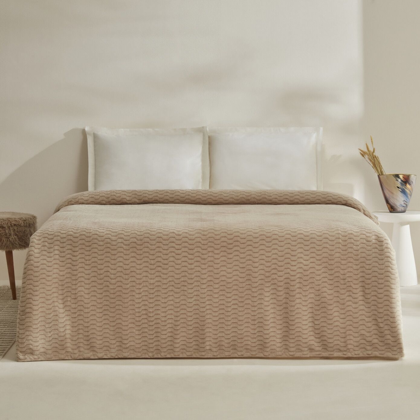 Karaca Home Raunda Çift Kişilik Wellsoft Battaniye Ekru