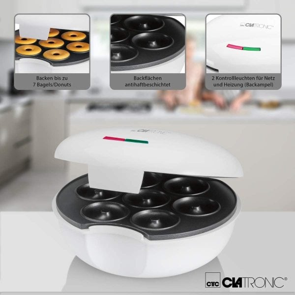 Clatronic Dm 3495 Profesyonel Donut Makinası 900 W, Beyaz