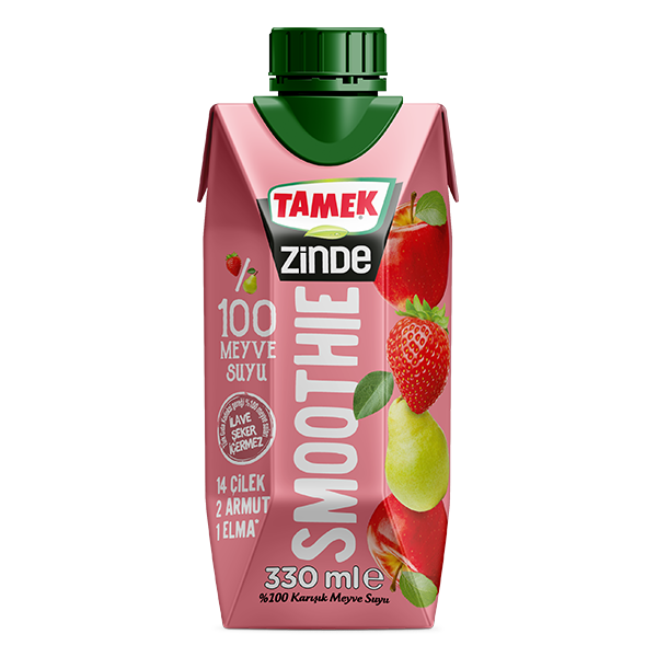 Tamek Zinde Smoothie Çilek-Armut-Elma 330 ml