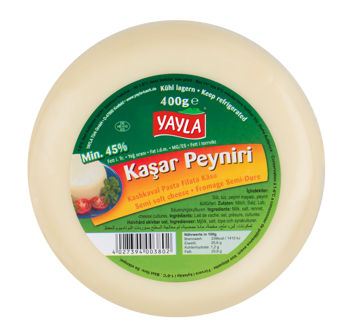 Yayla Kaşar Peyniri 400 gr