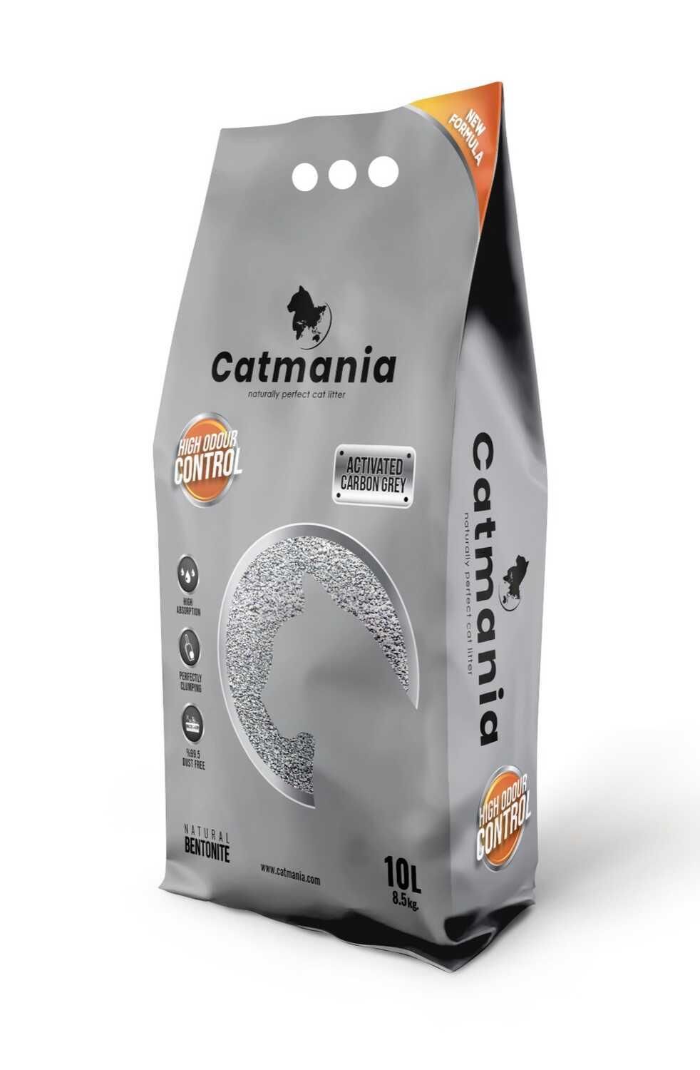 Catmania Aktif Karbonlu Carbon Grey Kedi Kumu 2 Adet 10 Litre