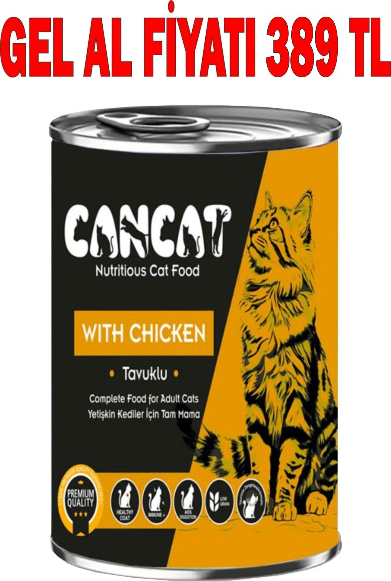 CanCat Tavuk Etli Yetişkin Kedi Konservesi 400 Gr 20 Adet