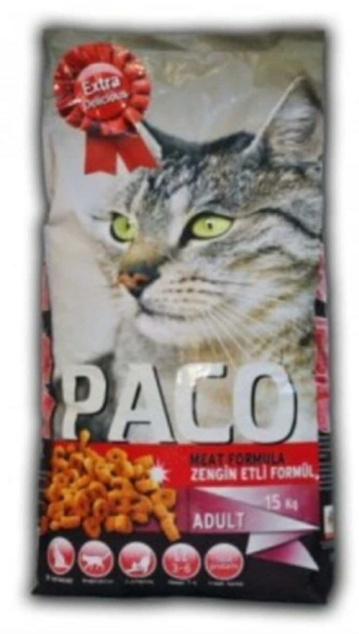 Paco Gurme Renkli Taneli Yetişkin Kedi Maması 15 Kg