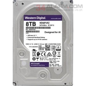 WD Purple 3.5'' 8TB 7200RPM SATA Hard Disk WD82PURZ