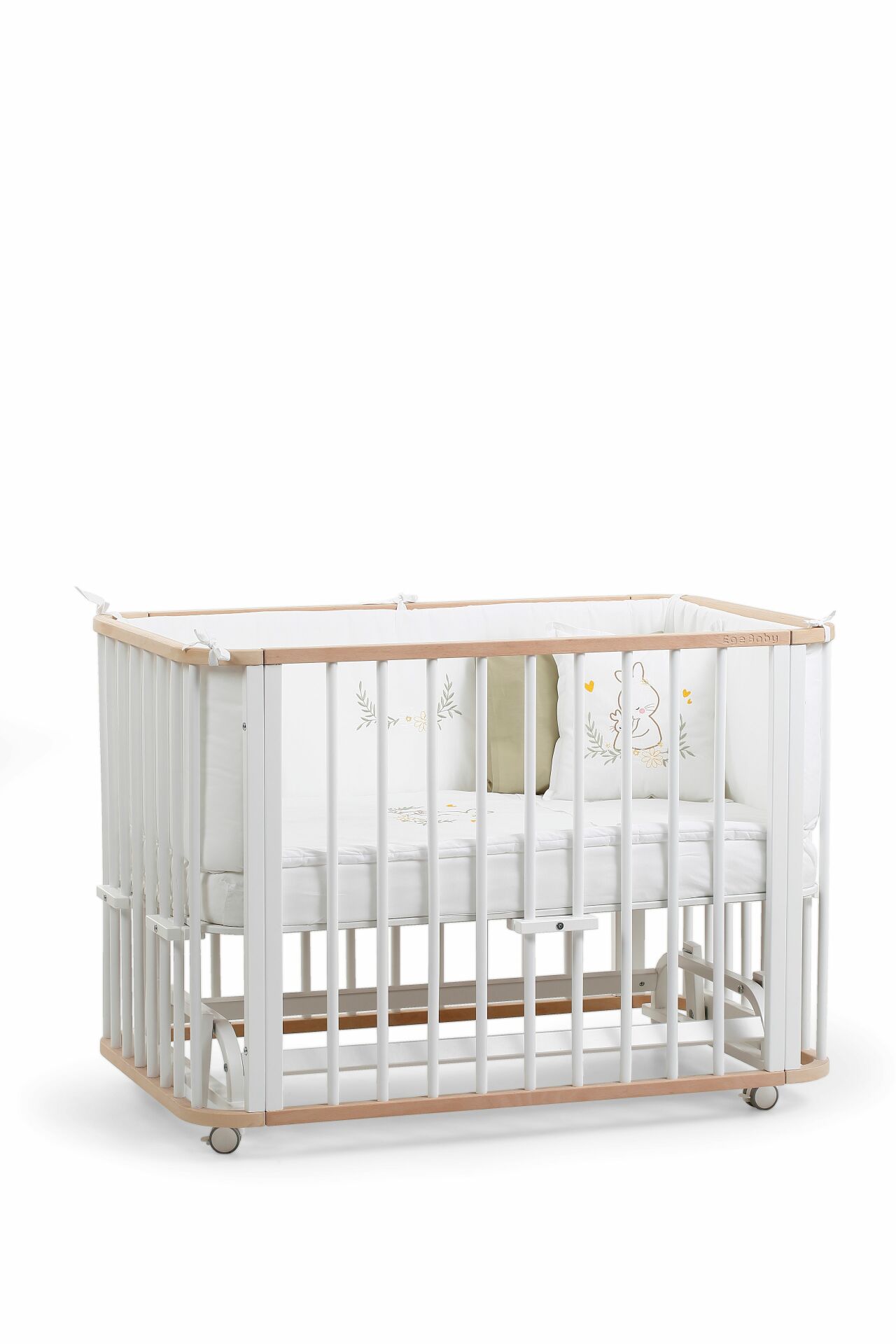 Natural and white crib sale