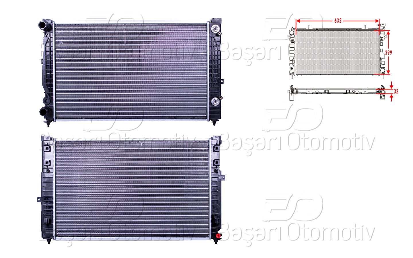 VW Passat Audi A4 A6 Skoda Superb 1.6 1.8 1.8 T 1.9 TDI 2.0 2.3 2.4 2.6 2.8 Mekanik Su Radyatörü