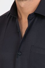 Varetta Erkek Siyah Mini Desenli Kol Klasik Kesim Yaka Düğmeli Gömlek