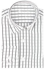 Erkek Siyah Kareli Desen Uzun Kol Düğmeli Yaka Klasik Kesim Gömlek