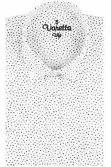 Varetta Erkek Beyaz Gri Cepli Baskılı Kısa Kollu Gömlek