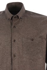 Erkek Kahverengi Kışlık Uzun Kollu Yaka Düğmeli Gömlek