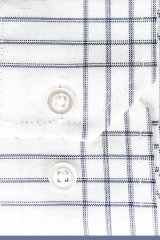 Varetta Erkek Beyaz Lacivert Kareli Uzun Kollu Yaka Düğmeli Gömlek
