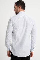 Varetta Erkek Beyaz Kareli Cepli Uzun Kollu Gömlek