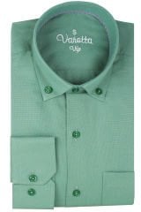 Varetta Erkek Pastel Yeşil Düz Renk Uzun Kollu Gömlek